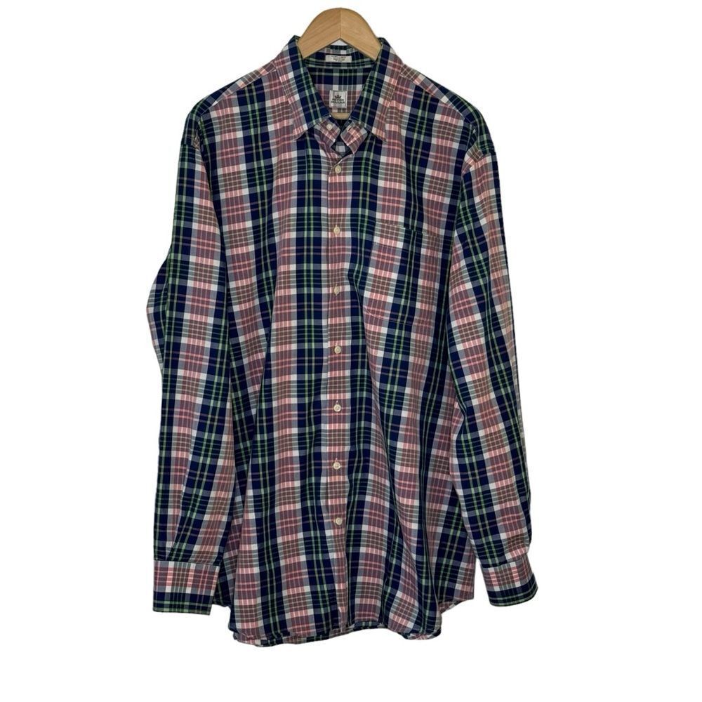 Peter Millar Men's Multicolored Plaid Button-Down Shirt Size XL - Picture 2 of 8